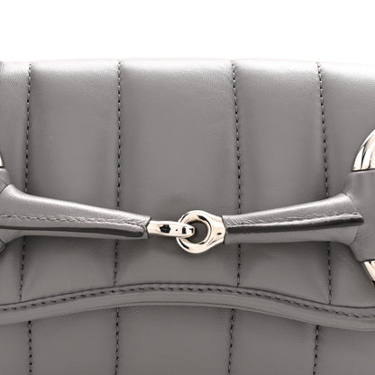 Nappa Vertical Matelasse Small Maxi Horsebit Chain Shoulder Bag Gray