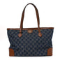 New Denim GG Monogram Medium Ophidia Shopping Tote Blue Tea Cuir