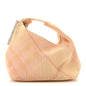 Canvas Knitted Check Mini Peg Duffle Bag Sherbert
