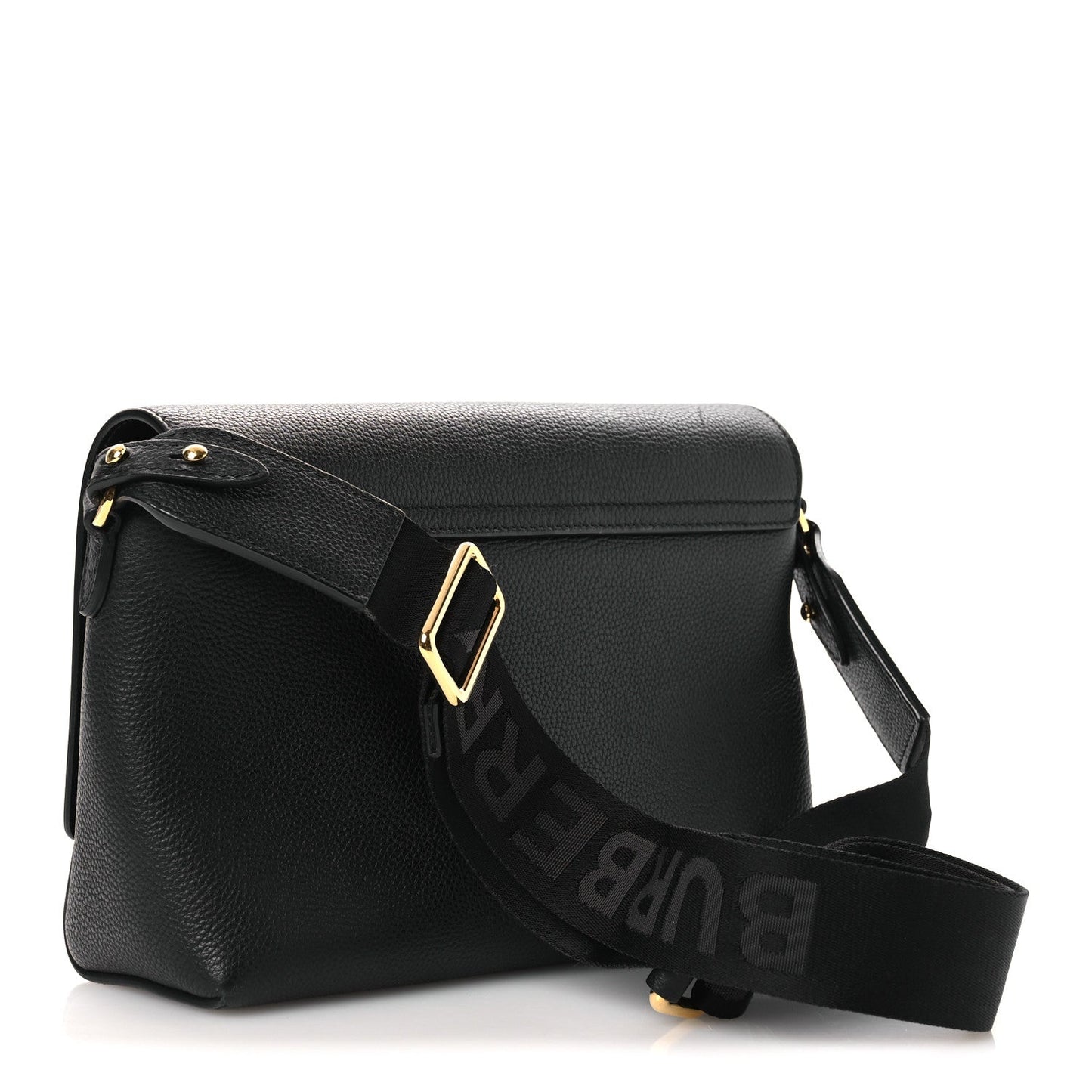 Grainy Calfskin Vintage Check Note Crossbody Bag Black