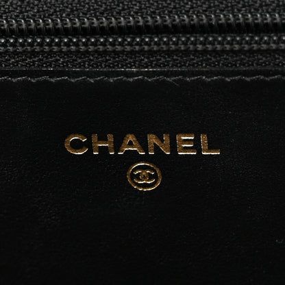 Caviar Quilted Boy Wallet On Chain WOC Black