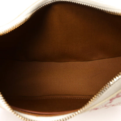 Canvas Calfskin Ava Triomphe Shoulder Bag Red