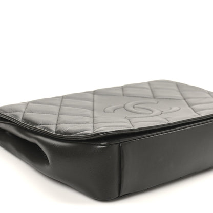 Lambskin Quilted Large Diamond CC Flap Black