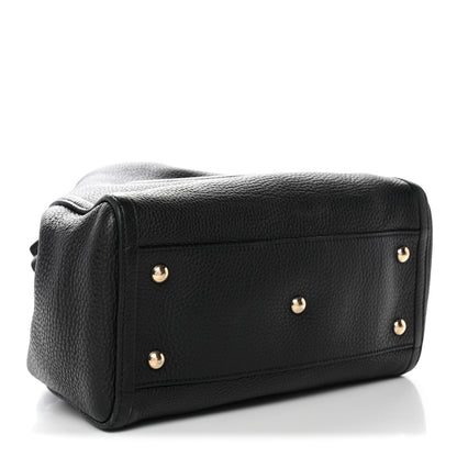 Pebbled Calfskin Small Soho Shoulder Bag Black
