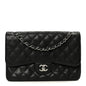 Caviar Quilted Jumbo Double Flap Black