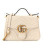 Calfskin Matelasse Mini GG Marmont Top Handle Shoulder Bag White