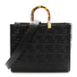 Vitello Plexiglass FF Embossed Medium Fendi Sunshine Shopper Tote Black