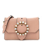 Goatskin Madras Soft Calfskin Crystal Pearl Embellished Shoulder Bag Orchidea