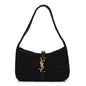Raffia Calfskin Le 5 A 7 Mini Hobo Black