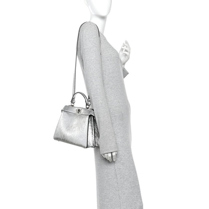 Rock Millenium Laminata Small Peekaboo I SEE U Satchel Argento
