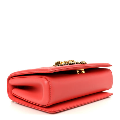 Lambskin Medium Devotion Crossbody Bag Corallo