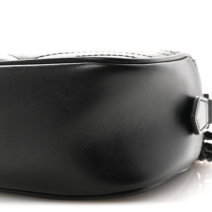 Calfskin Matelasse Monochrome Small GG Marmont Chain Shoulder Bag Black