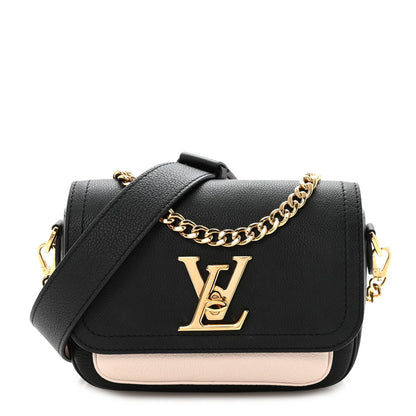 Grained Calfskin Lockme Tender Black