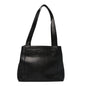 Caviar Embroidered Logo Shoulder Bag Black