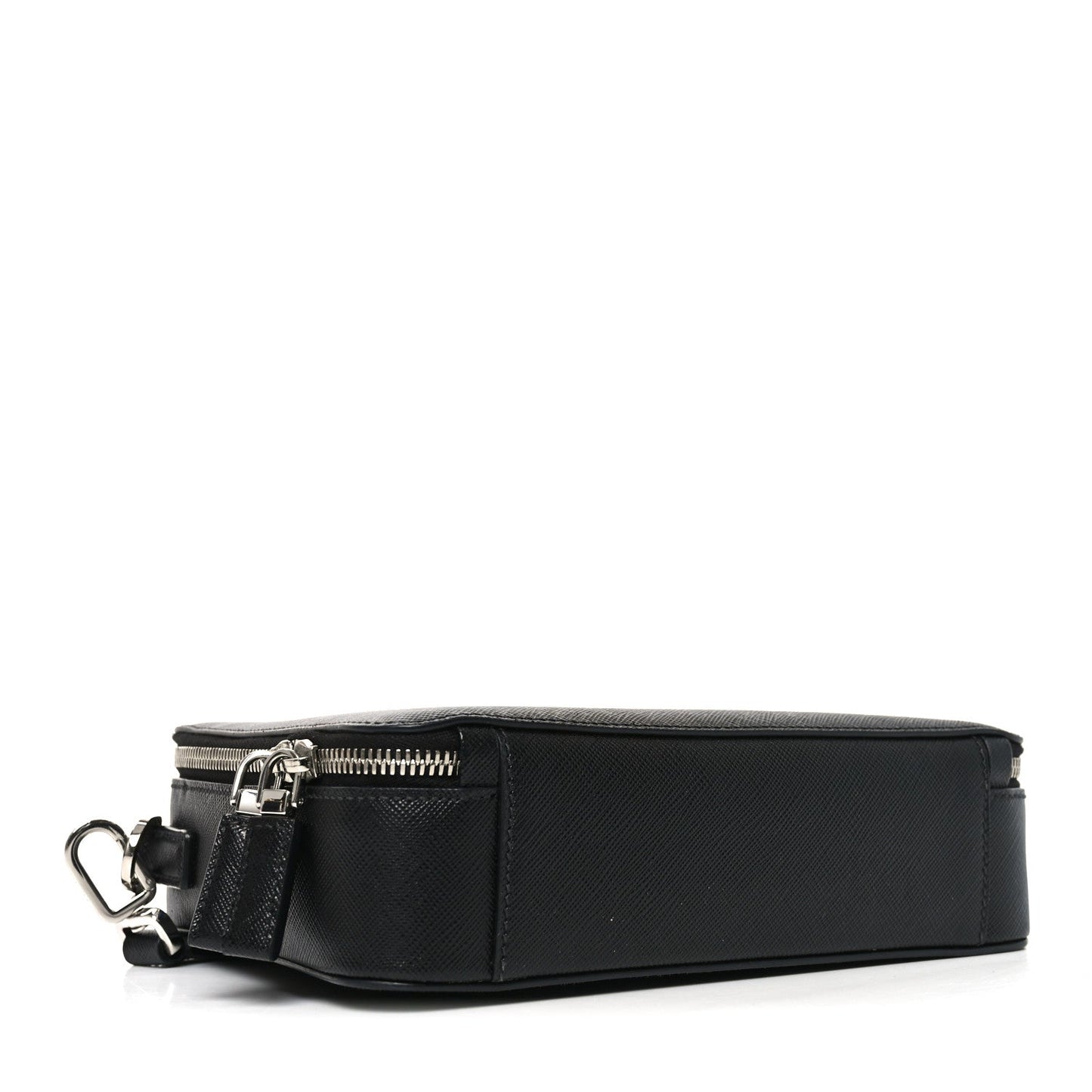 Saffiano Travel Medium Brique Crossbody Bag Black