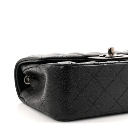 Caviar Quilted Mini Rectangular Flap Black