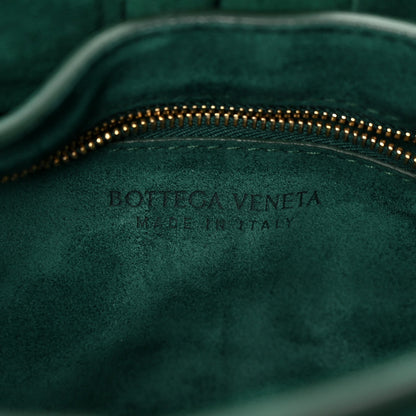 Suede Maxi Intrecciato Padded Chain Cassette Crossbody Bag Emerald Green