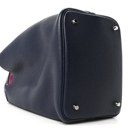 Taurillon Clemence Picotin Lock 22 MM Bleu Nuit Rose Pourpre