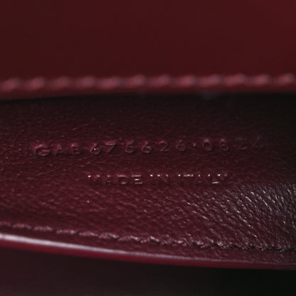 Smooth Calfskin Small Manhattan Shoulder Bag Hot Wine