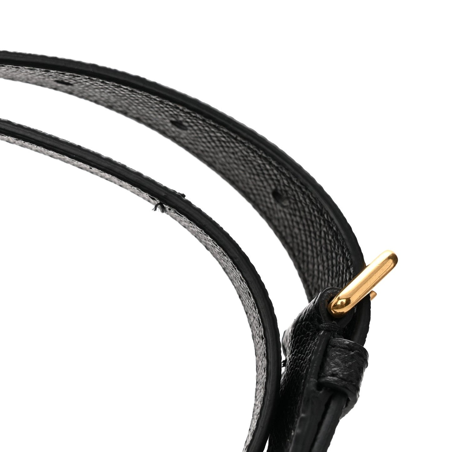 Grained Calfskin Saddle Bag With Strap Black