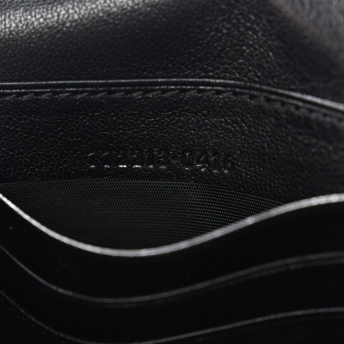 Sakai Be Green Calfskin Diagonal Stitched Blondie Wallet on Chain Black