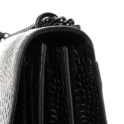 Calfskin Crocodile Embossed Medium Monochrome Monogram Sunset Black