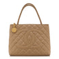 Caviar Quilted Medallion Tote Beige