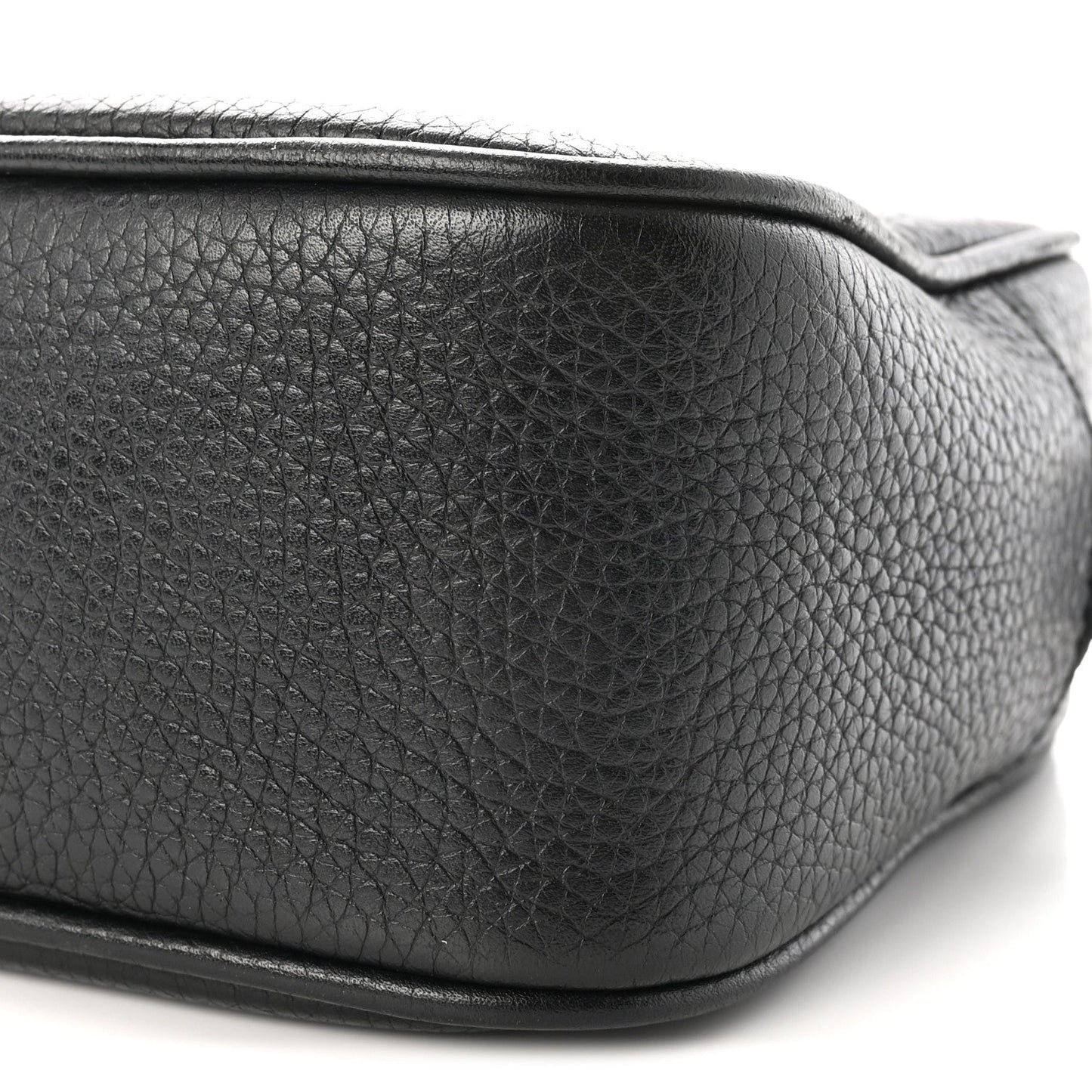 Pebbled Calfskin Small Soho Disco Bag Black