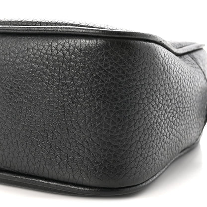 Pebbled Calfskin Small Soho Disco Bag Black