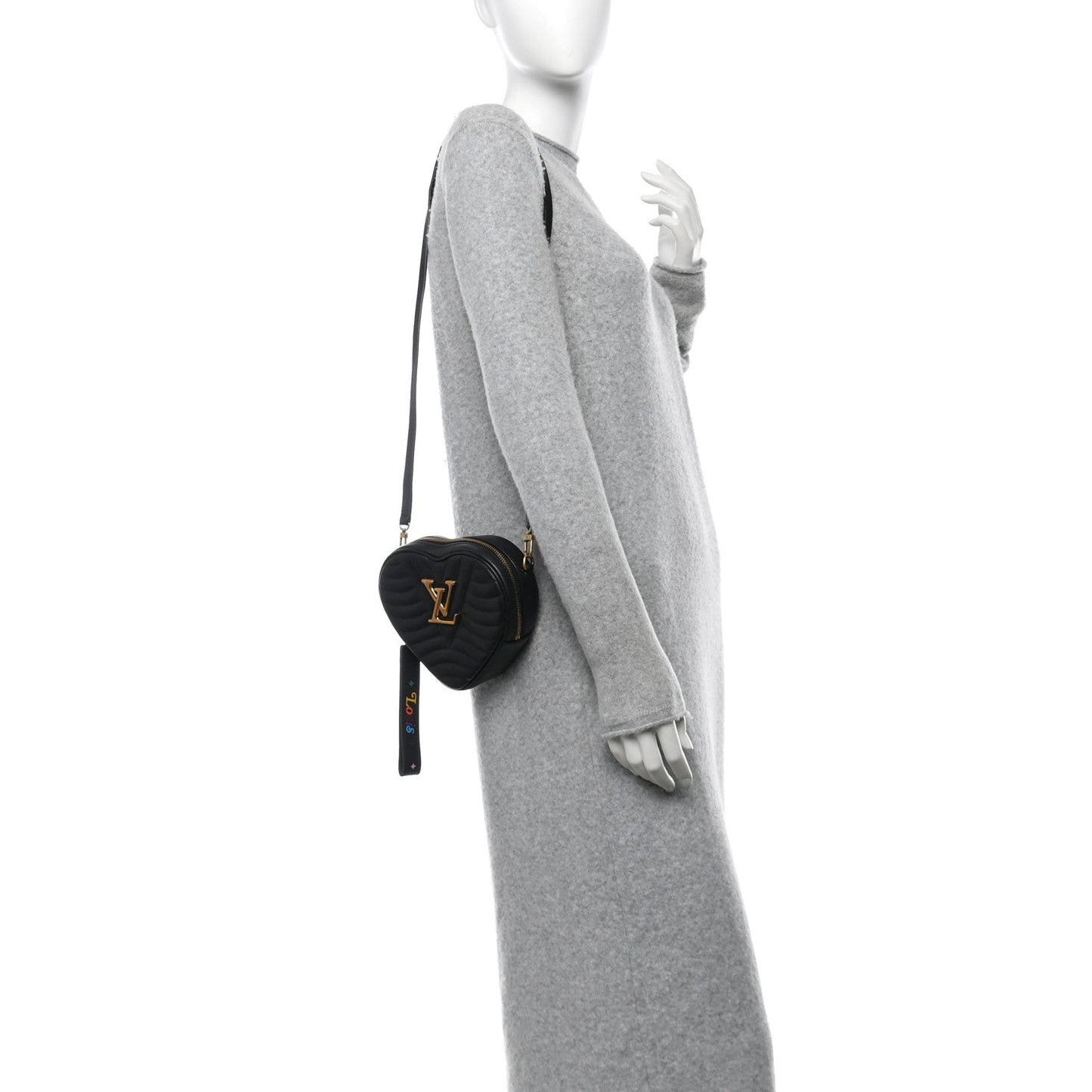 Calfskin New Wave Heart Bag Black