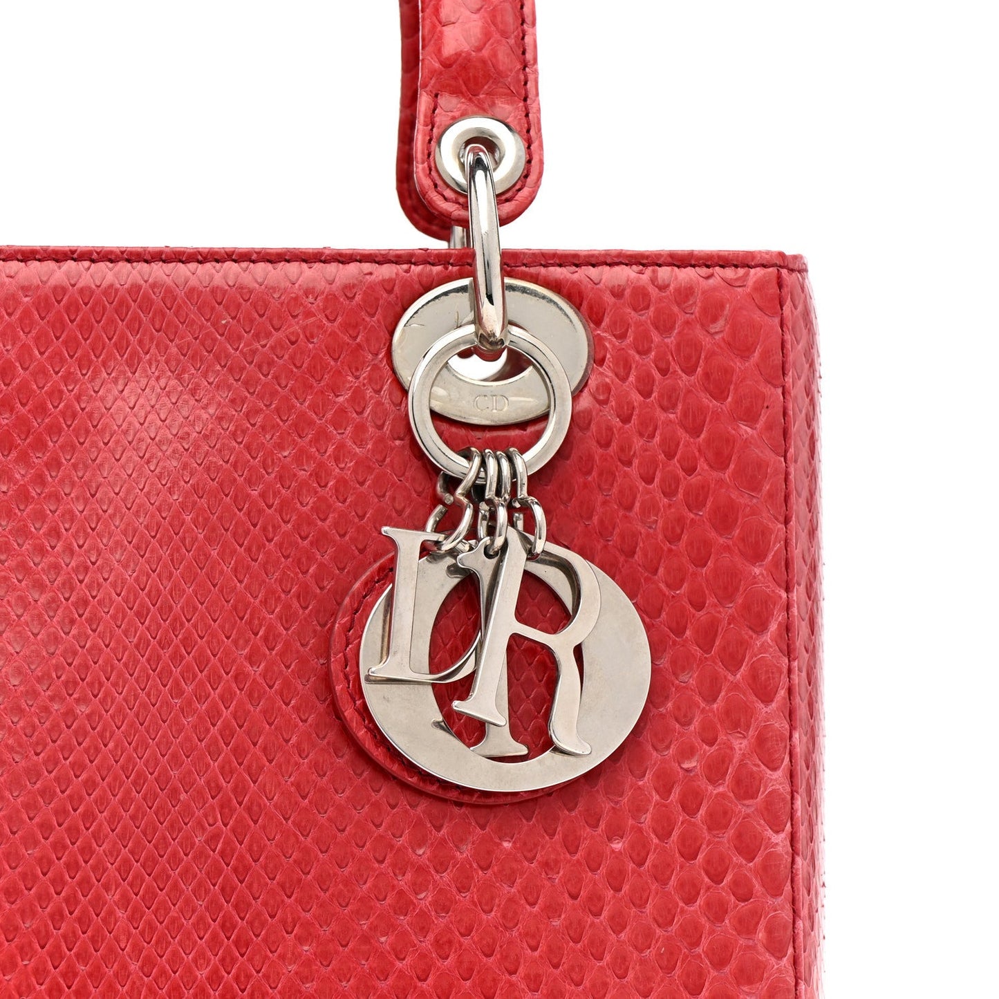 Snakeskin Medium Lady Dior Pink