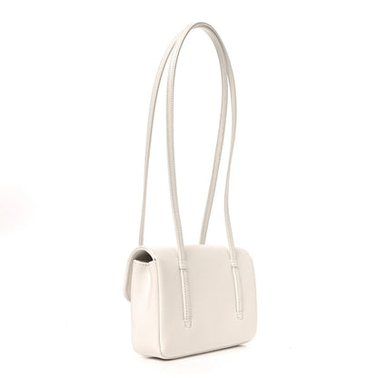 Shiny Caviar Mini Preppy Coco Shoulder Bag White