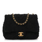 Tweed Quilted Mini Square Flap Black