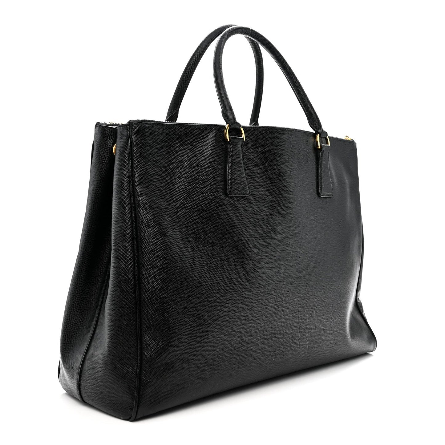 Saffiano Lux Extra Large Galleria Double Zip Tote Black