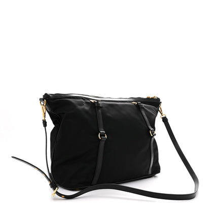 Saffiano Tessuto Nylon Shopping Tote Black