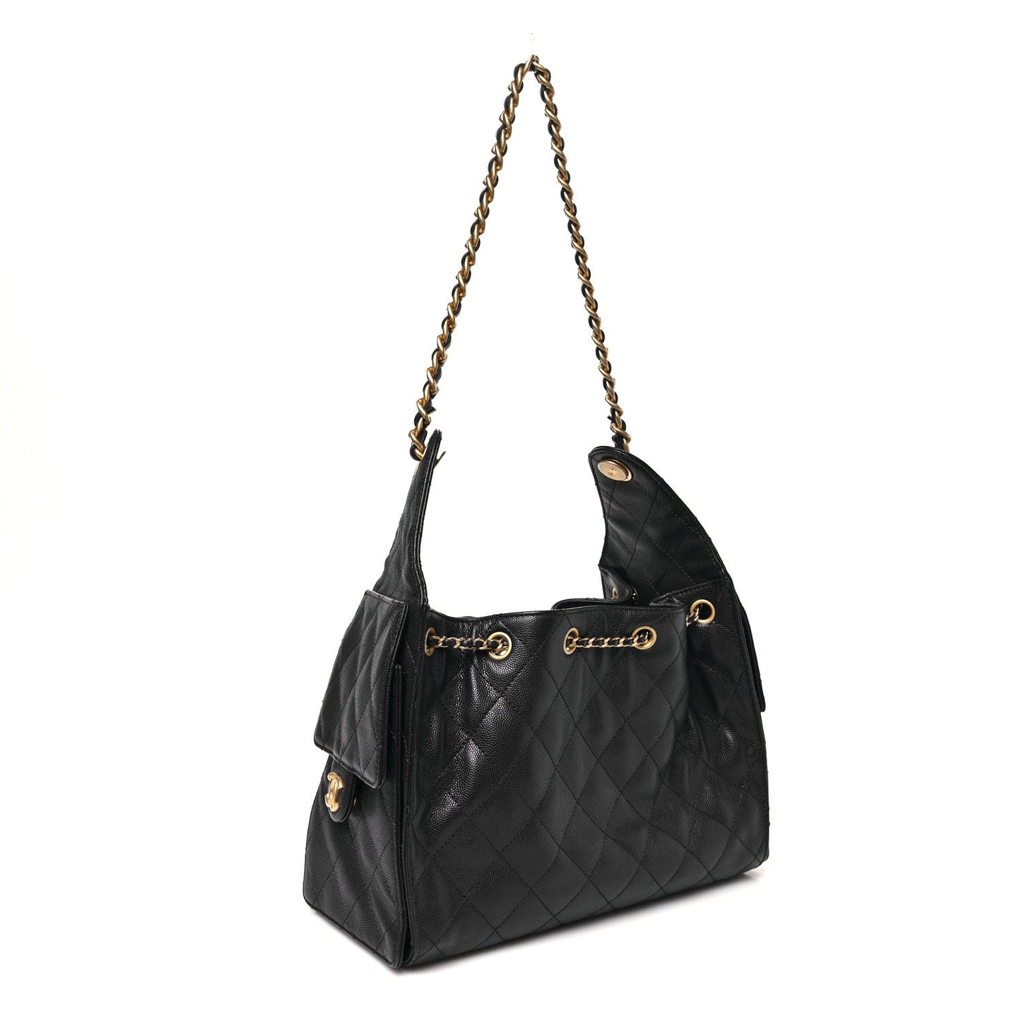 Caviar Quilted Small Chanel 25 Handbag Dark Navy