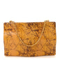 Spazzolato Calfskin Chain Clutch Gold Marble