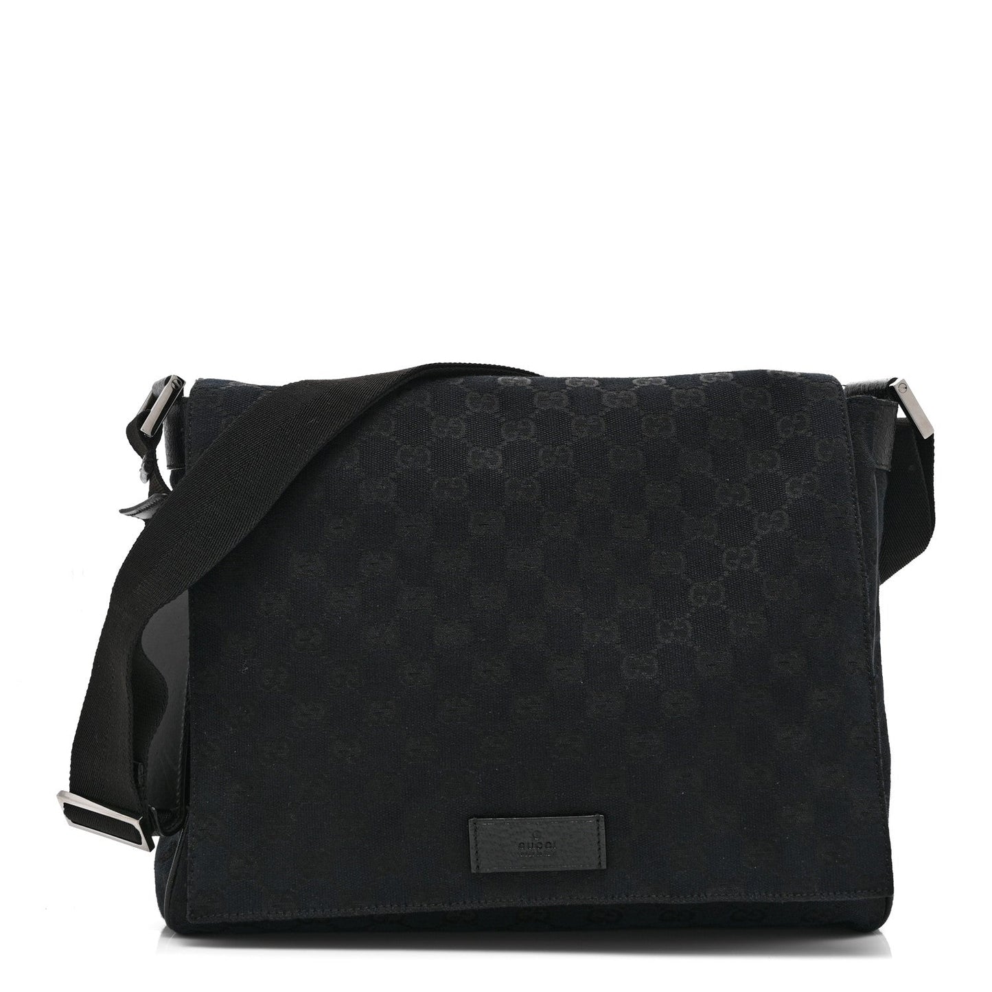 Monogram Small Flap Messenger Bag Black
