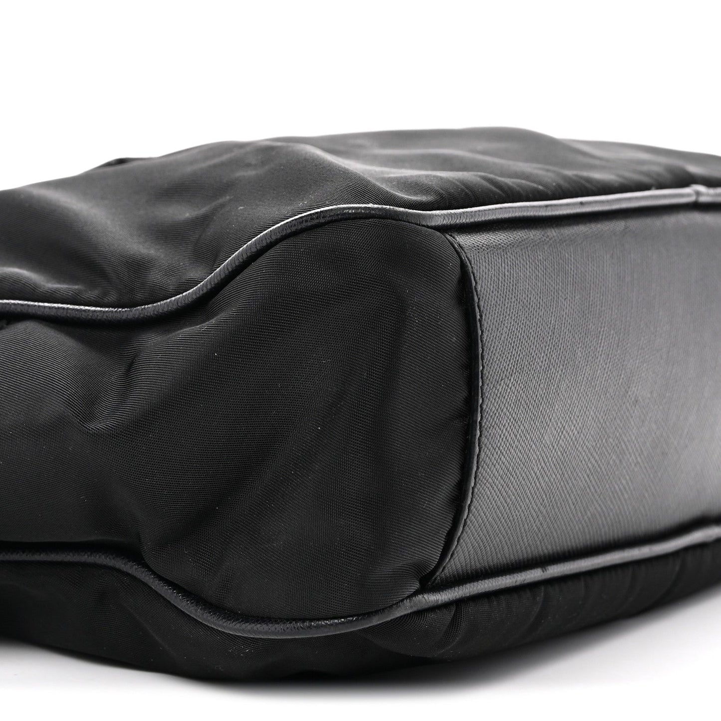 Nylon Saffiano Small Top Handle Bag Black