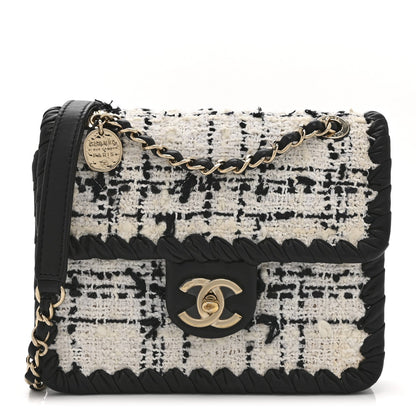 Tweed Braided Calfskin Mini My Own Frame Flap Grey Black