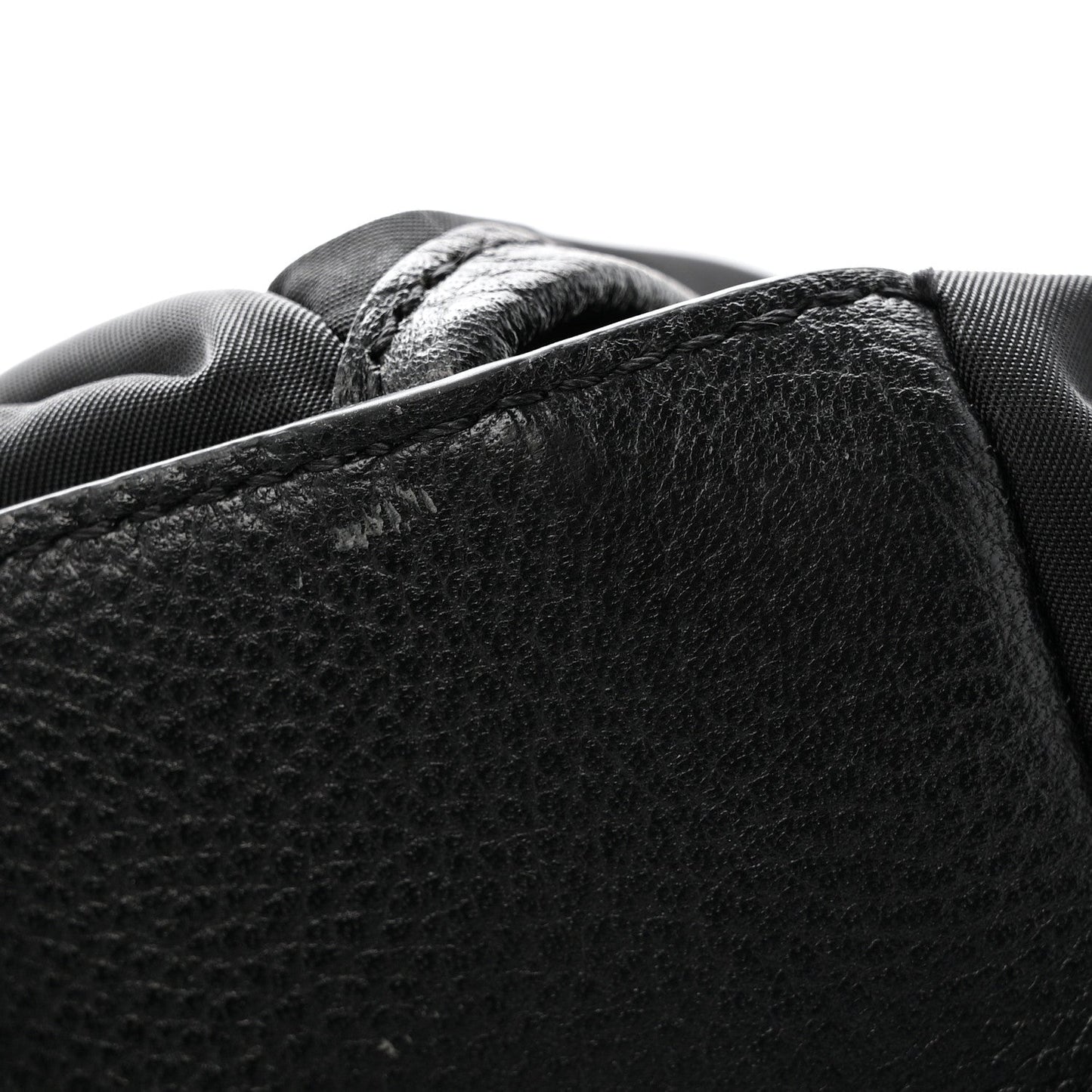 Nylon Grained Calfskin Watson Diaper Bag Black