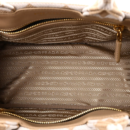 Jacquard Triangolo Symbole Embroidered Tote Corda Talco
