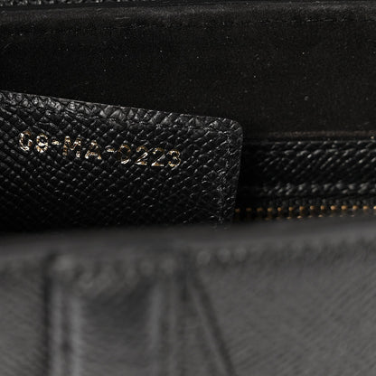 Grained Calfskin Saddle Bag With Strap Black