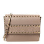 Pebbled Calfskin Rockstud Side Slip Crossbody  Poudre