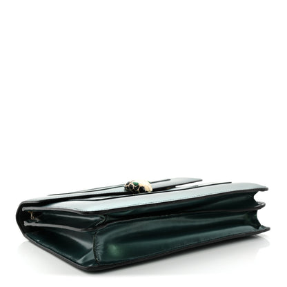 Iridescent Calfskin Serpenti Forever Shoulder Bag Emerald Green