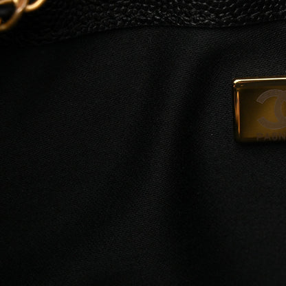 Caviar Quilted Medium Chanel 25 Handbag Black