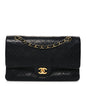 Lambskin Quilted Medium Double Flap Black