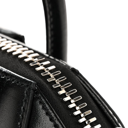 Shiny Lord Calfskin Mini Antigona Black
