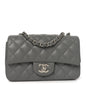 Caviar Quilted Mini Rectangular Flap Grey