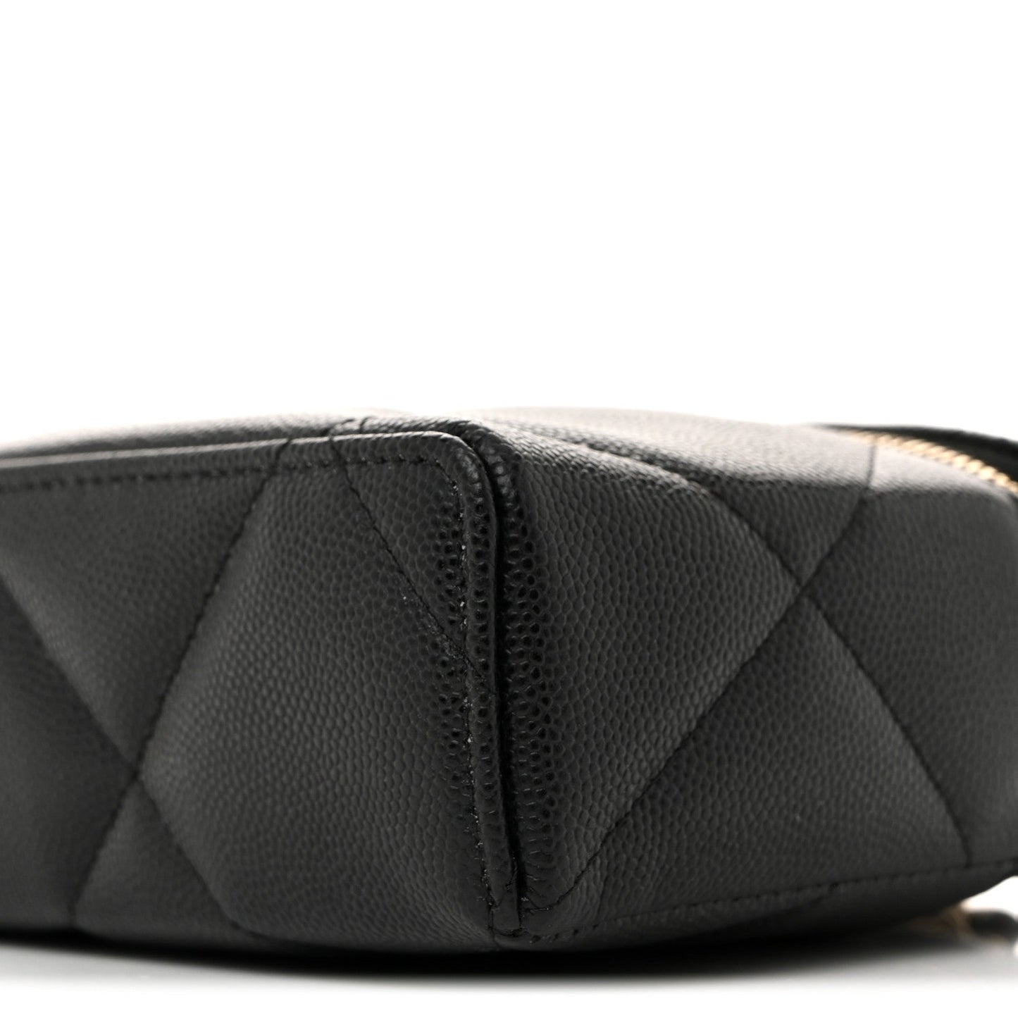 Caviar Quilted Top Handle Slim Vanity With Chain Black